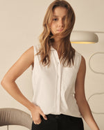 Camisa de botones para mujer - Blanco