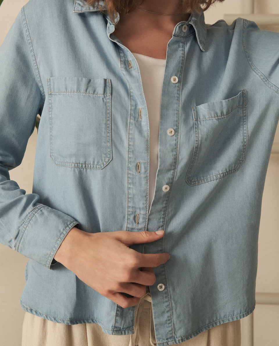 Camisa en denim para mujer - Azul 34_110G917_AZU174027_3