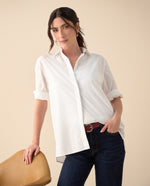 Camisa de botones manga larga para mujer - Blanco