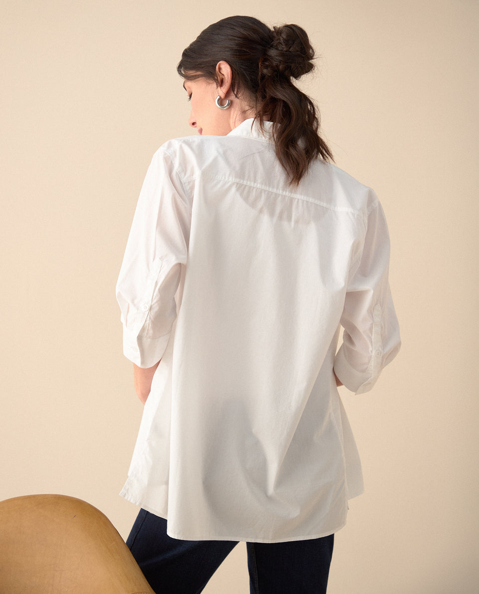 Camisa de botones manga larga para mujer - Blanco 34_111G000_BLA110601_4