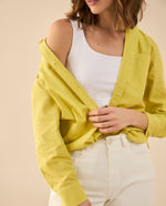 Camisa manga larga clásica para mujer - Verde 34_111G004_VER140647_3