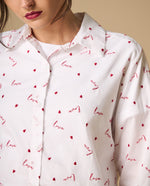Camisa manga larga con minibordados - Blanco