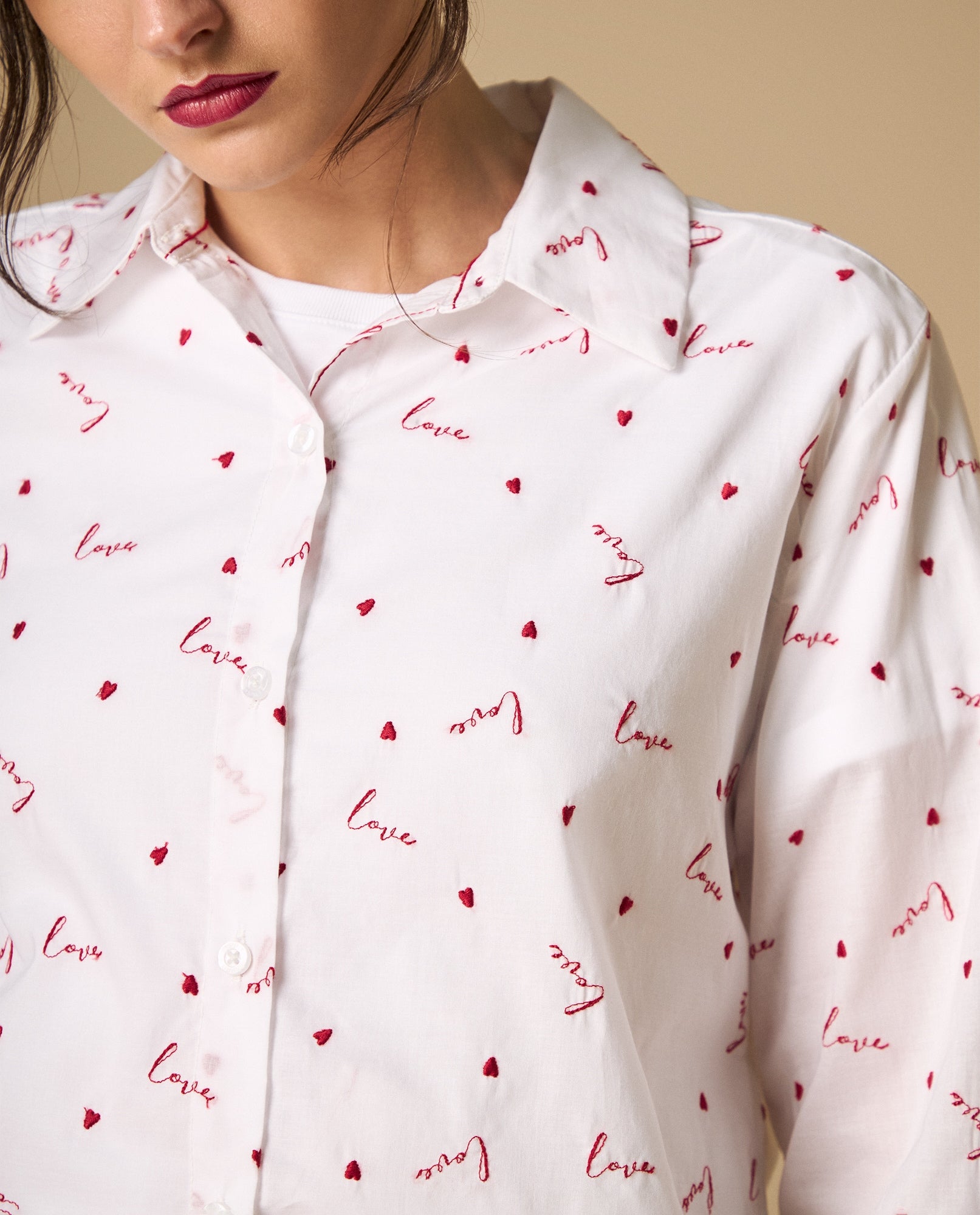 Camisa manga larga con minibordados - Blanco 34_111H000_BLA110601_3