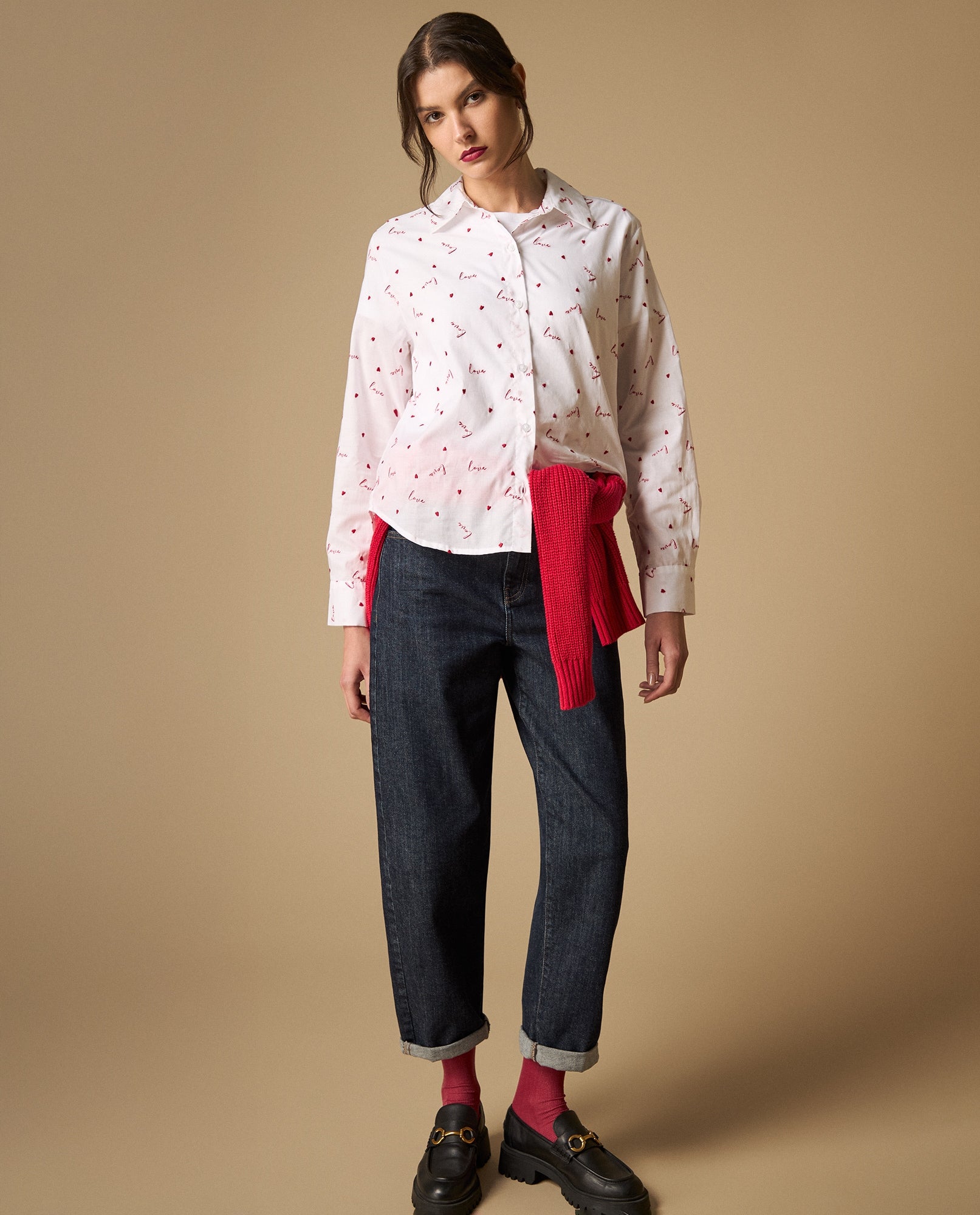 Camisa manga larga con minibordados - Blanco 34_111H000_BLA110601_5
