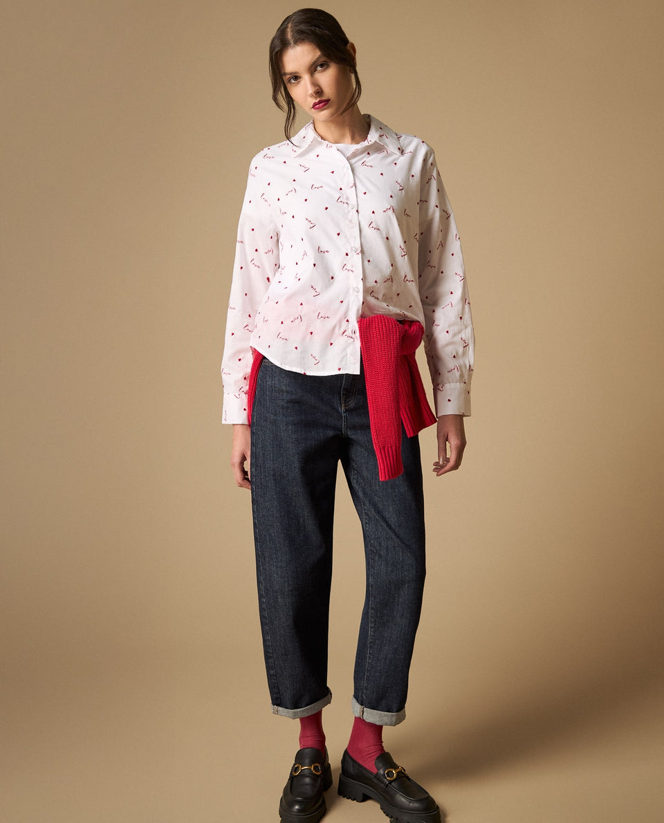 Camisa manga larga con minibordados - Blanco 34_111H000_BLA110601_5