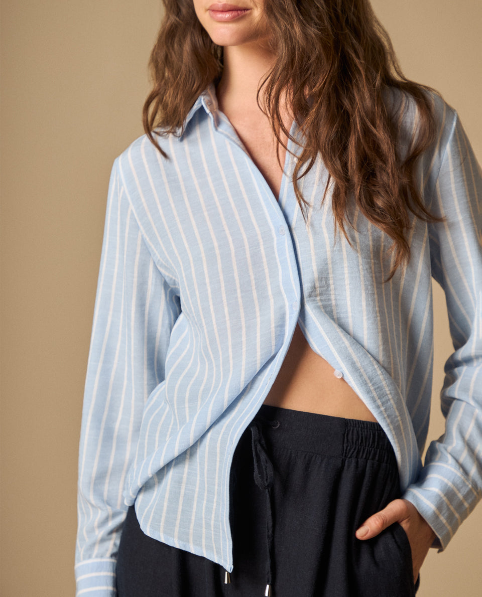 Camisa manga larga cuello camisero - Azul 34_111H005_AZU144115_3