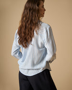 Camisa manga larga cuello camisero - Azul