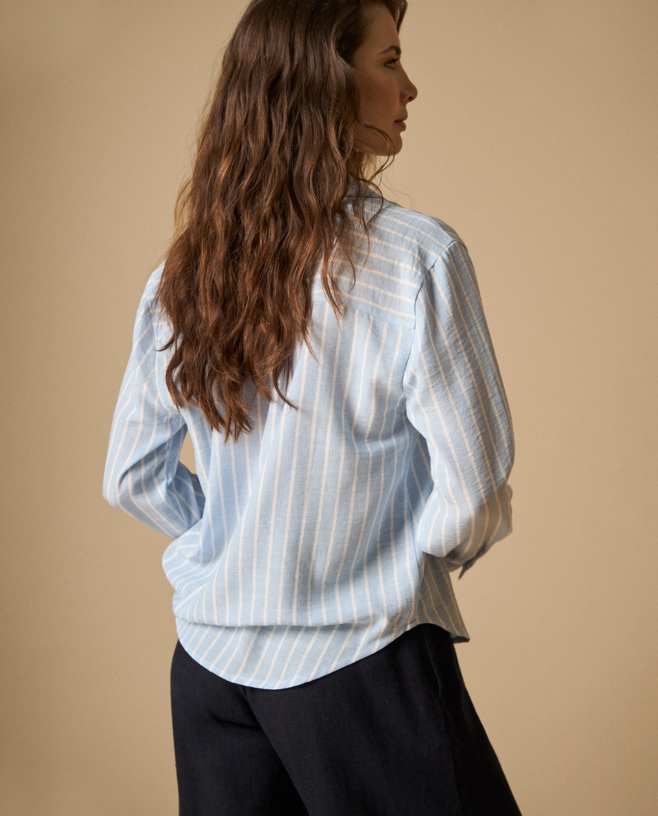 Camisa manga larga cuello camisero - Azul 34_111H005_AZU144115_5