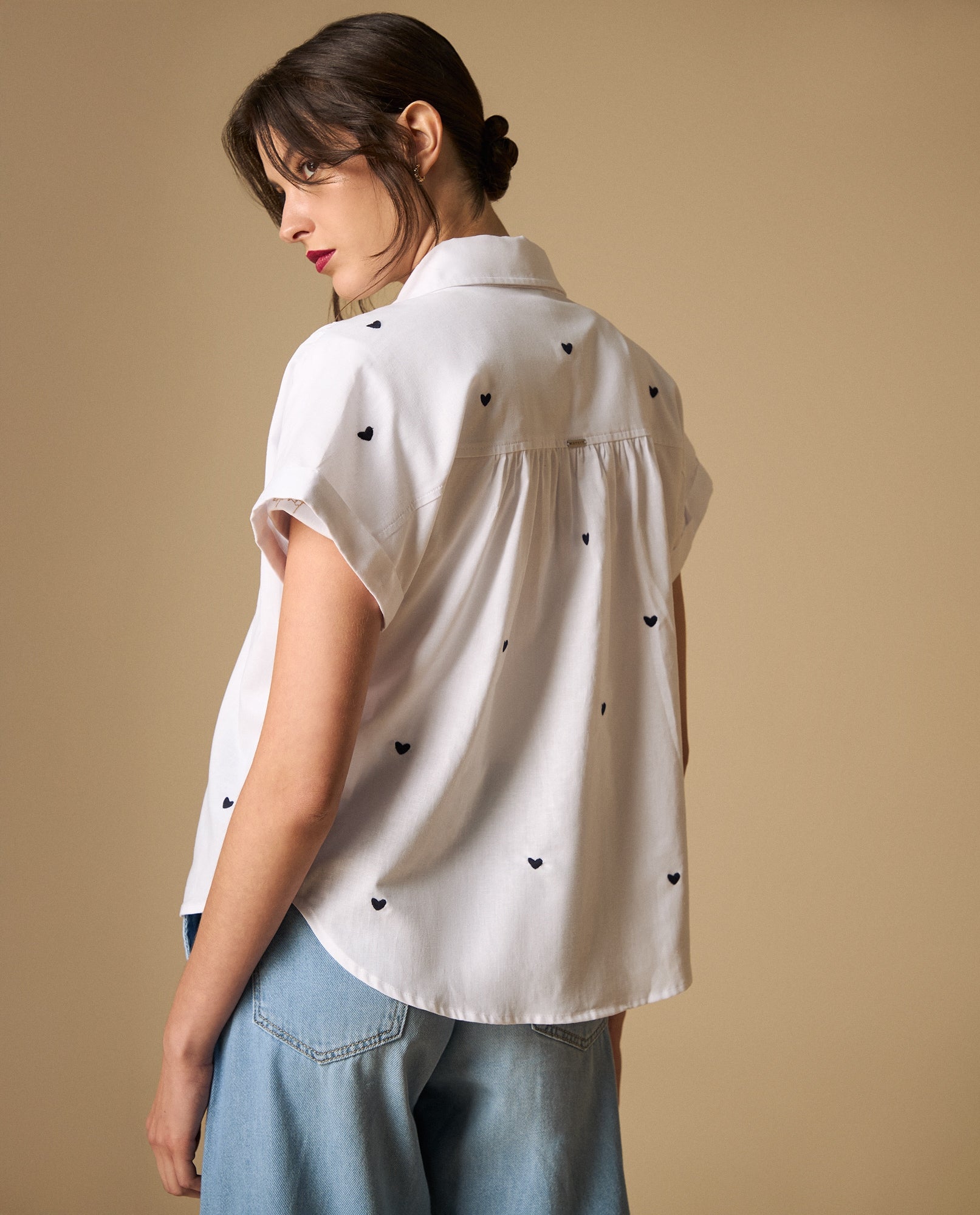 Camisa bordada manga sisa con cuello camisero - Blanco 34_111H012_BLA110601_4
