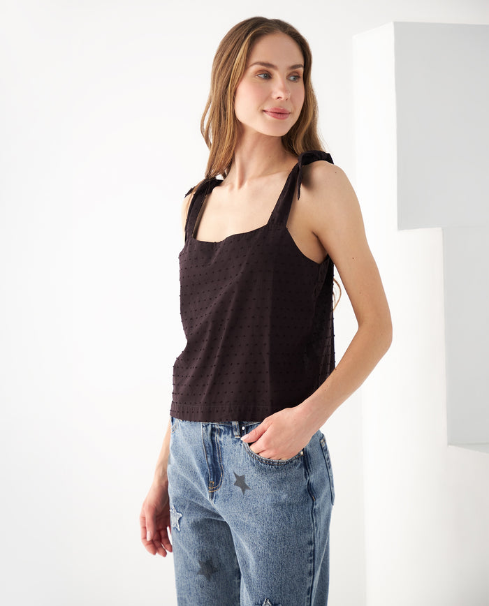 Camisa con escote recto para mujer - Negro 34_112F003_NEG193909_0