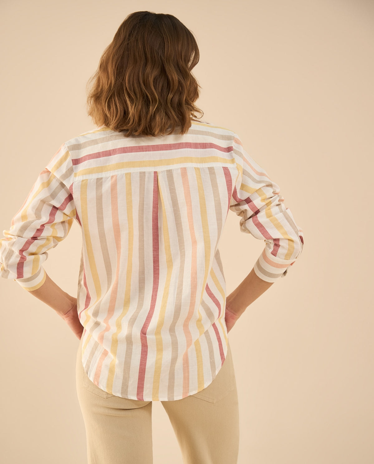 Camisa con diseño a rayas para mujer - Rojo 34_112G021_ROJ181444_4