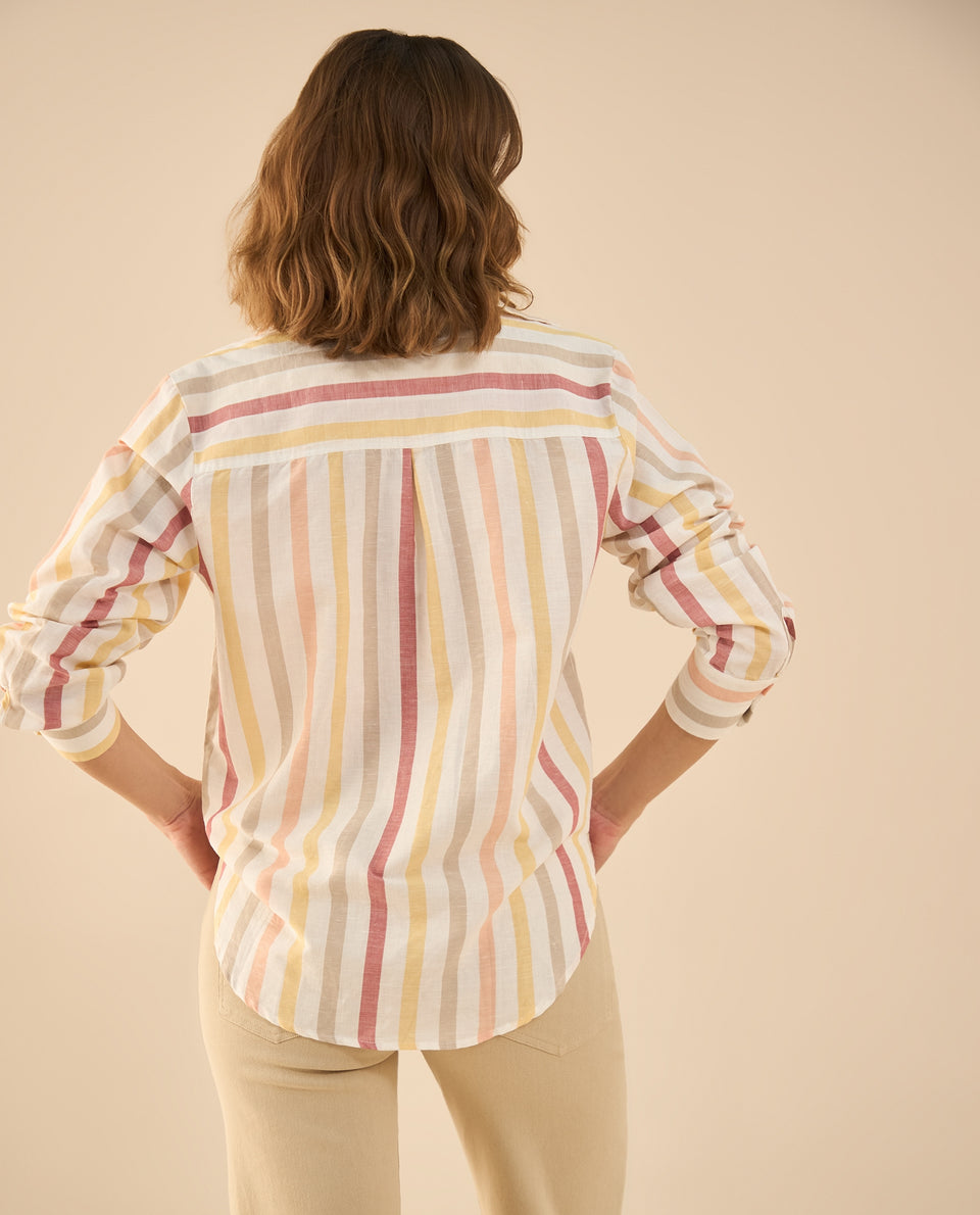 Camisa con diseño a rayas para mujer - Rojo 34_112G021_ROJ181444_4