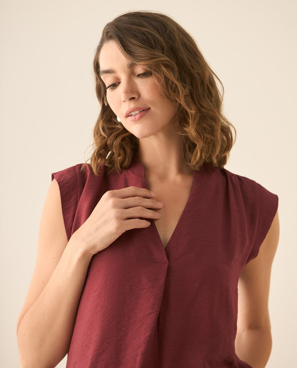 Camisa de diseño cerrado para mujer - Rojo 34_113G002_ROJ191531_3