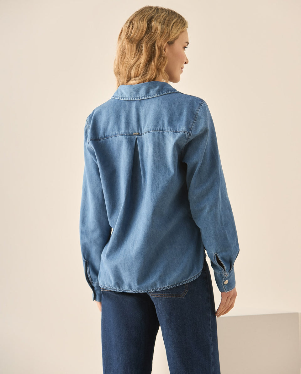 Camisa manga larga para mujer - Azul 34_113G003_AZU174027_4