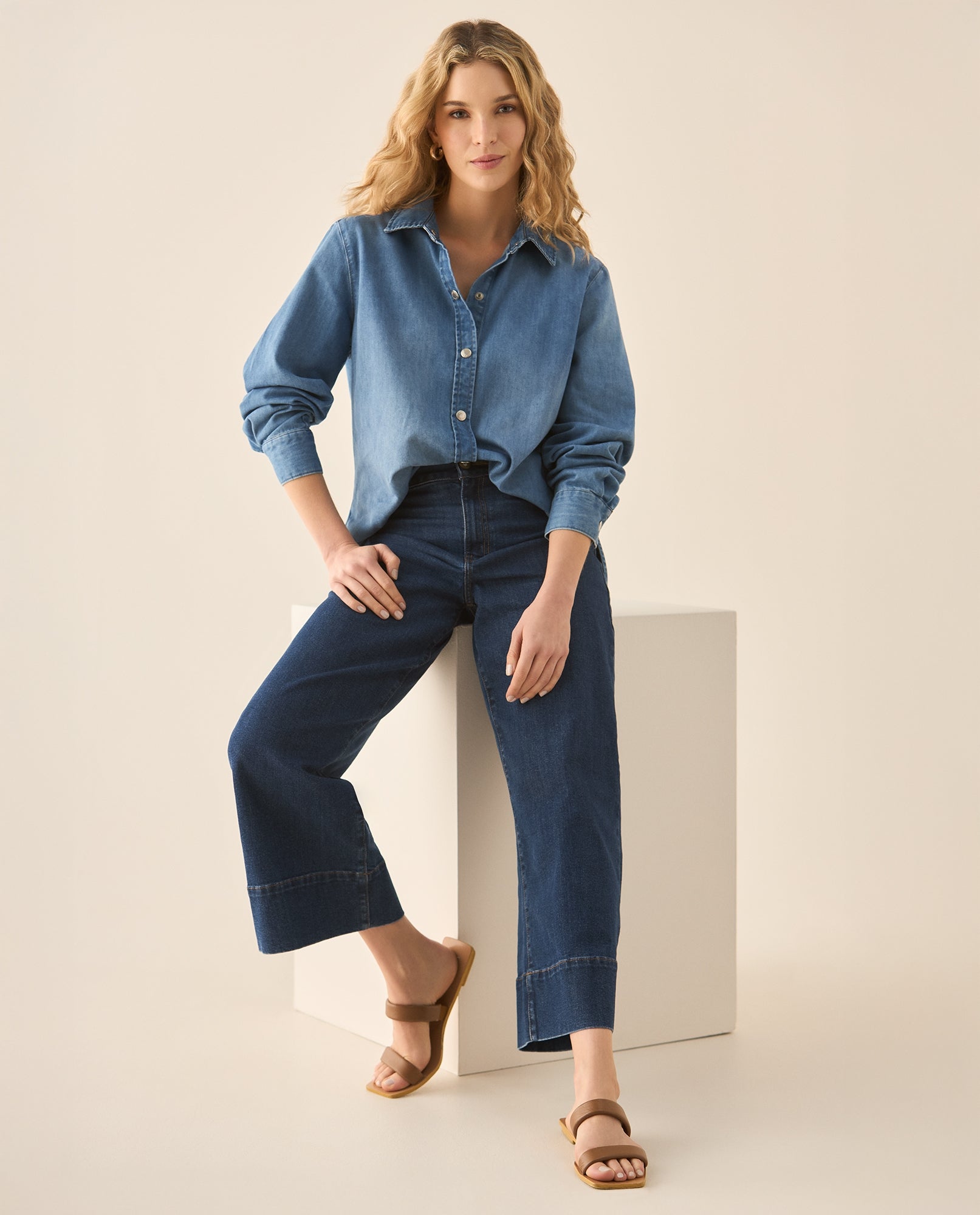 Camisa manga larga para mujer - Azul 34_113G003_AZU174027_5