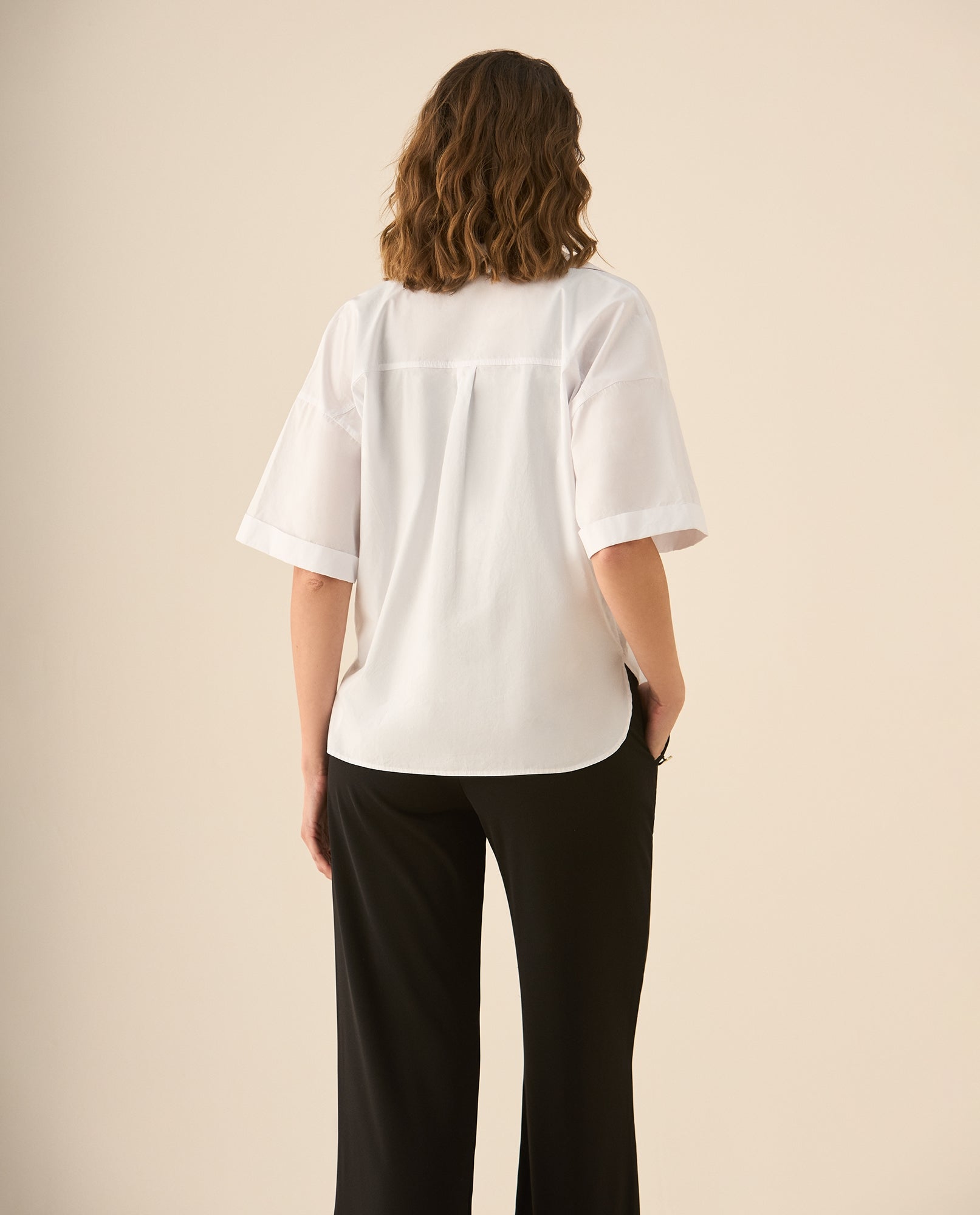 Camisa clásica manga larga 3/4 para mujer - Blanco 34_113G011_BLA110700_4