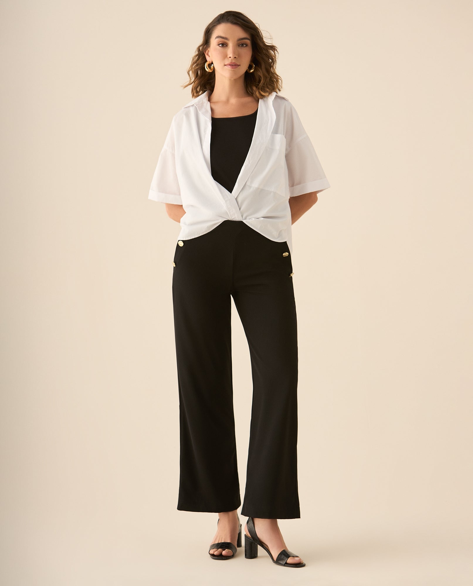 Camisa clásica manga larga 3/4 para mujer - Blanco 34_113G011_BLA110700_5
