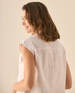 Camisa a rayas manga sisa para mujer - Rosa