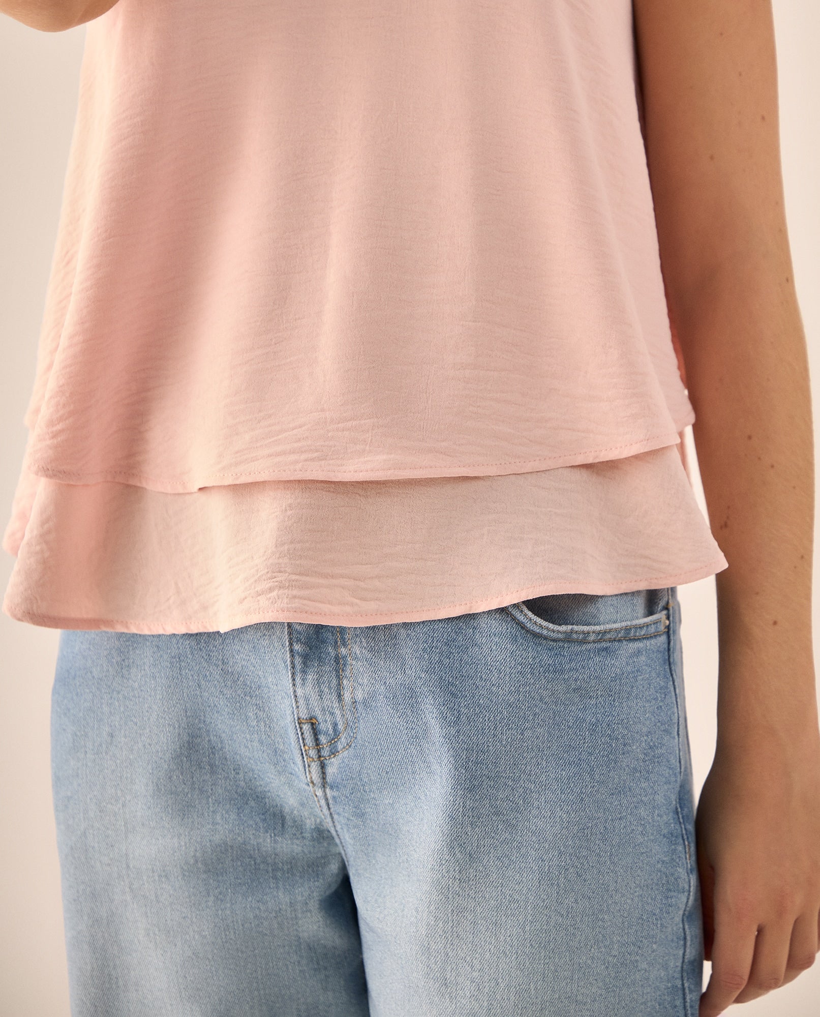 Blusa Rosa Doble Capa Sin Mangas - Rosa 34_119G002_ROS131408_4