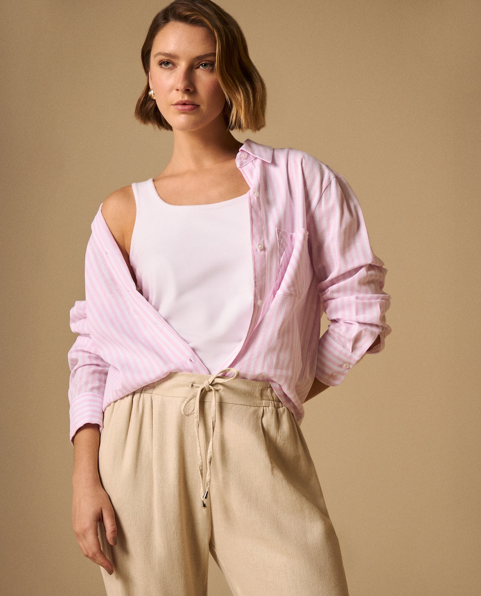 Camisa Rayas con Bordados en Puños - Rosa 34_119G010_ROS142710_0
