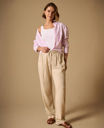 Camisa Rayas con Bordados en Puños - Rosa