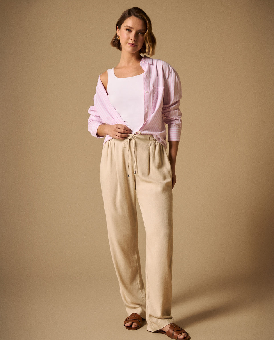 Camisa Rayas con Bordados en Puños - Rosa
