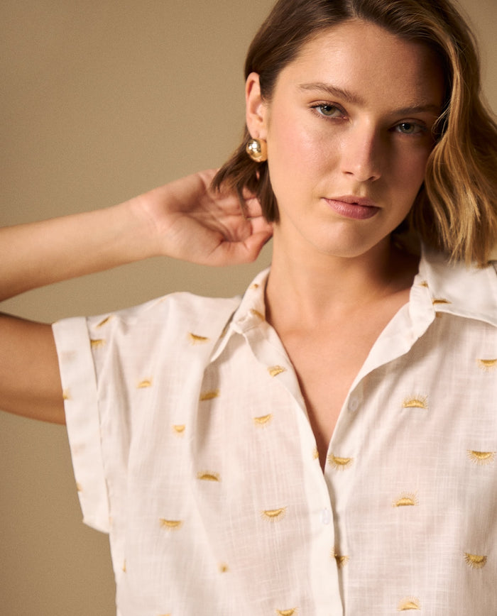 Camisa con Estampado de Palabras - Amarillo 34_119G012_AMA140935_3