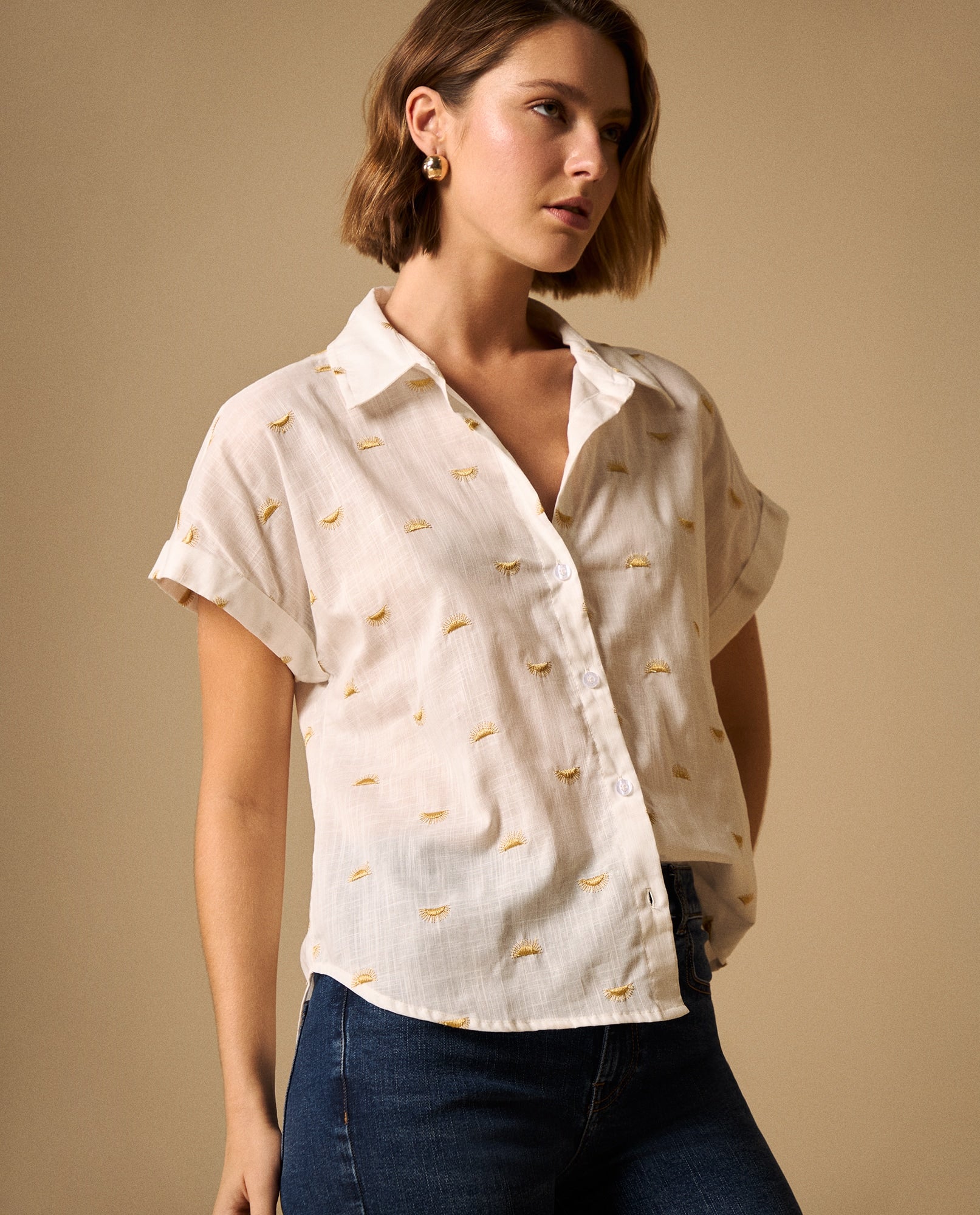 Camisa con Estampado de Palabras - Amarillo 34_119G012_AMA140935_4
