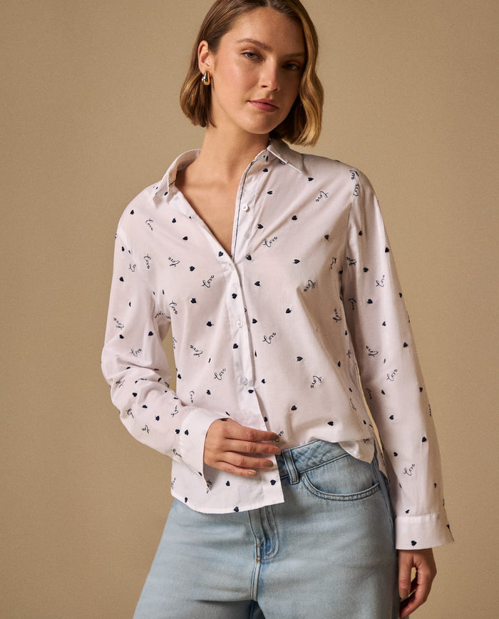 Camisa con Estampado Love Romántico - Blanco 34_119G015_BLA110601_3