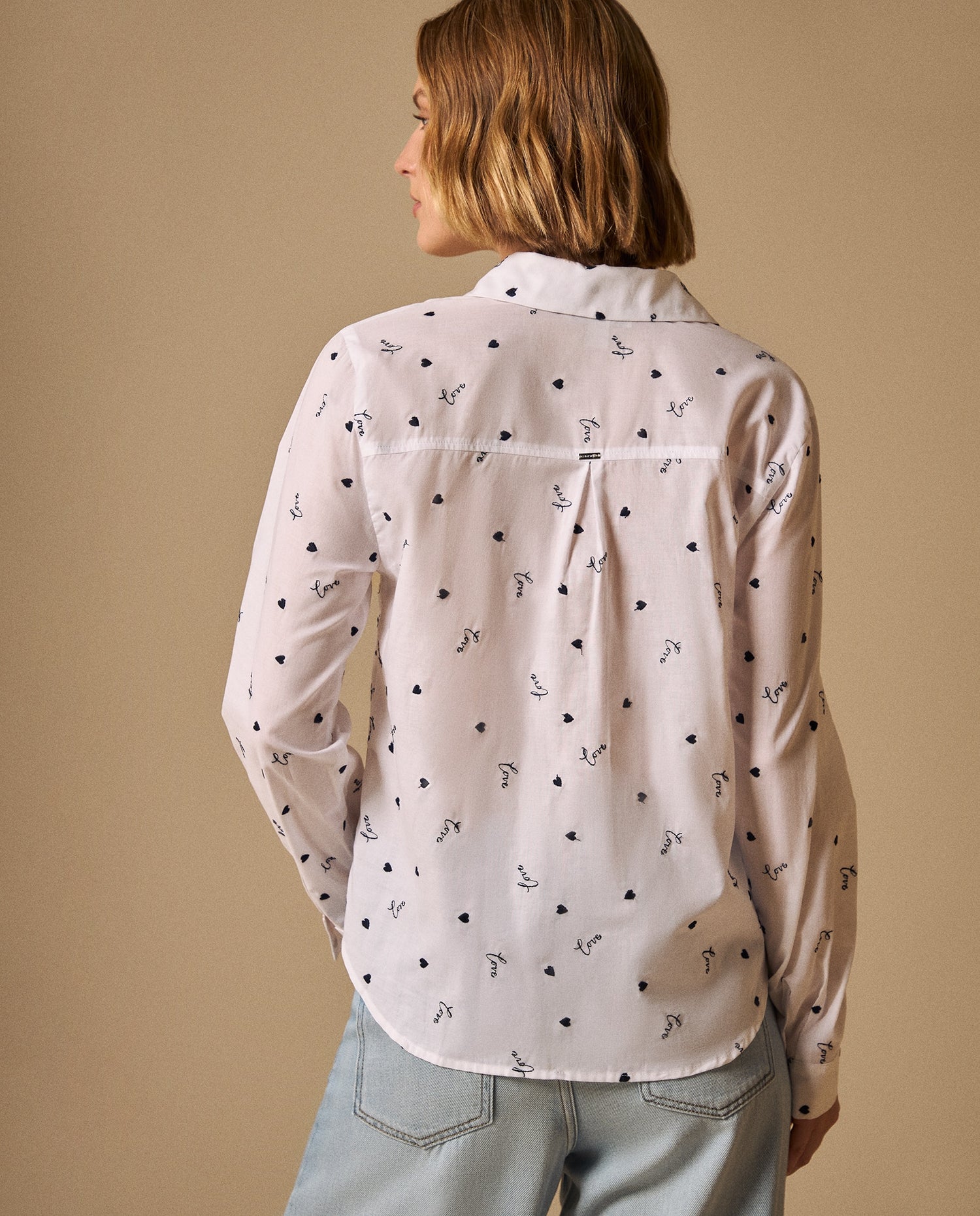Camisa con Estampado Love Romántico - Blanco