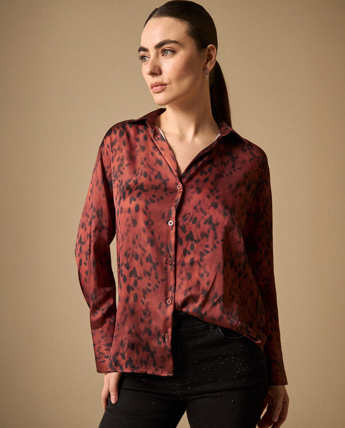 Camisa Animal Print Terracota - Naranja 34_119G918_NAR181350_3