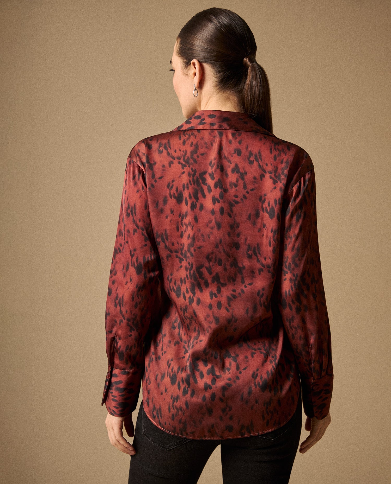 Camisa Animal Print Terracota - Naranja