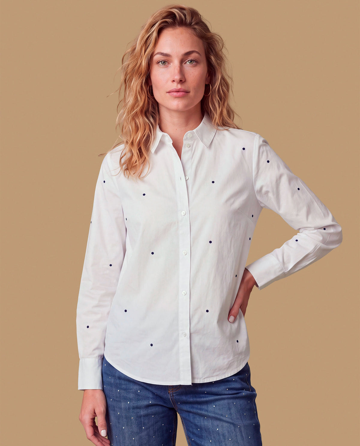 Camisa manga larga bordada clásica - Blanco 34_119H000_BLA110601_0