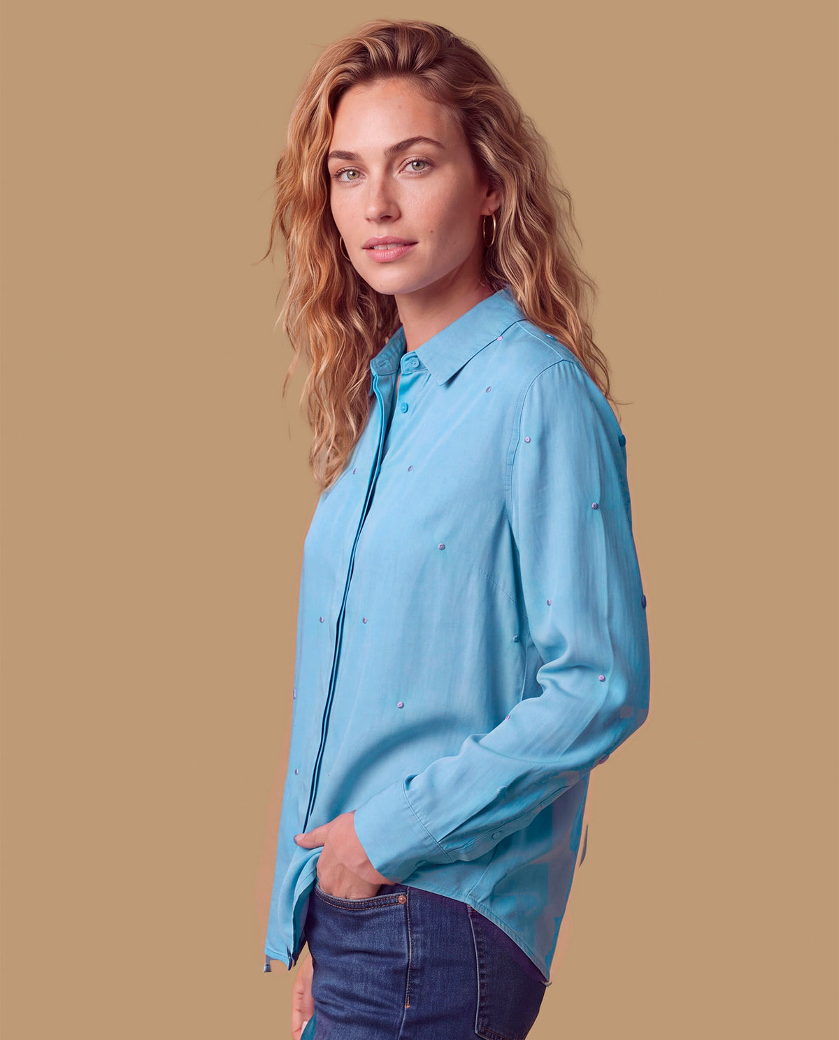 Camisa manga larga lyocell sólida - Azul 34_119H001_AZU134110_0