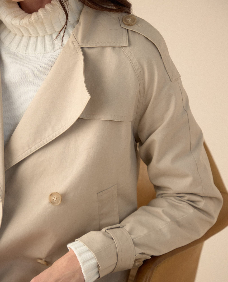 Chaqueta con cuello de solapa para mujer - Beige 34_120G915_BEI151216_3