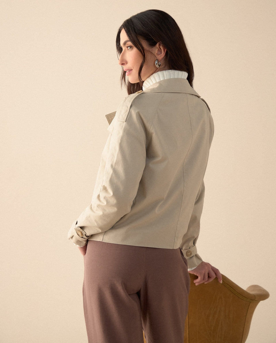 Chaqueta con cuello de solapa para mujer - Beige 34_120G915_BEI151216_4