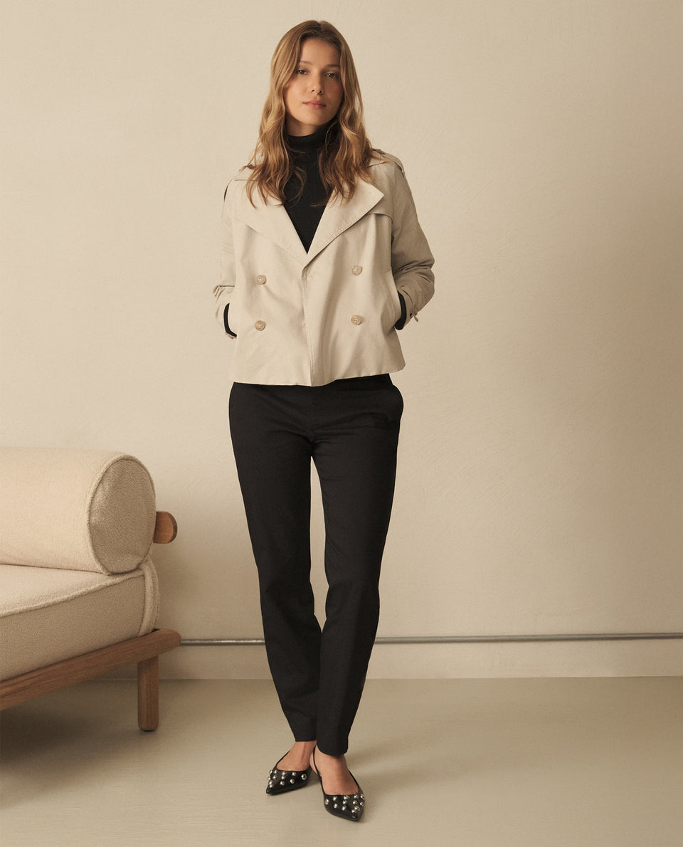 Chaqueta con cuello de solapa para mujer - Beige 34_120G915_BEI151216_6