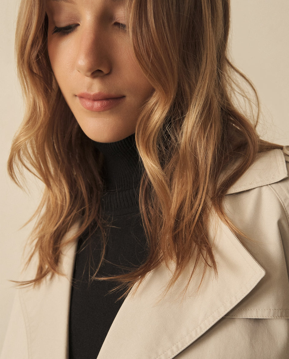 Chaqueta con cuello de solapa para mujer - Beige 34_120G915_BEI151216_7
