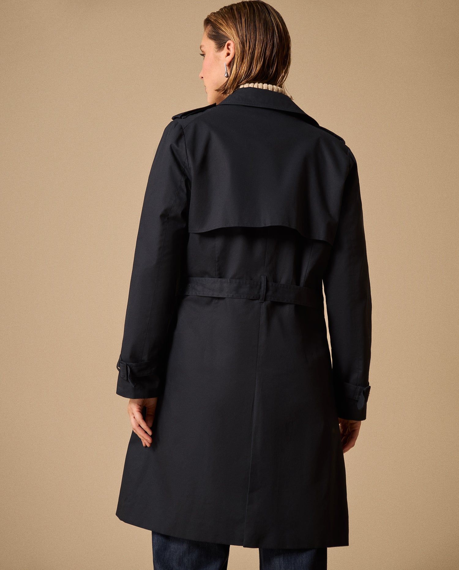 Trench Azul Bahía con Cinturón Ajustable - Azul
