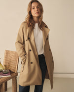 Trench Azul Bahía con Cinturón Ajustable - Café