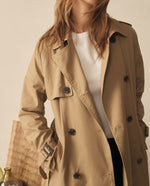 Trench Azul Bahía con Cinturón Ajustable - Café