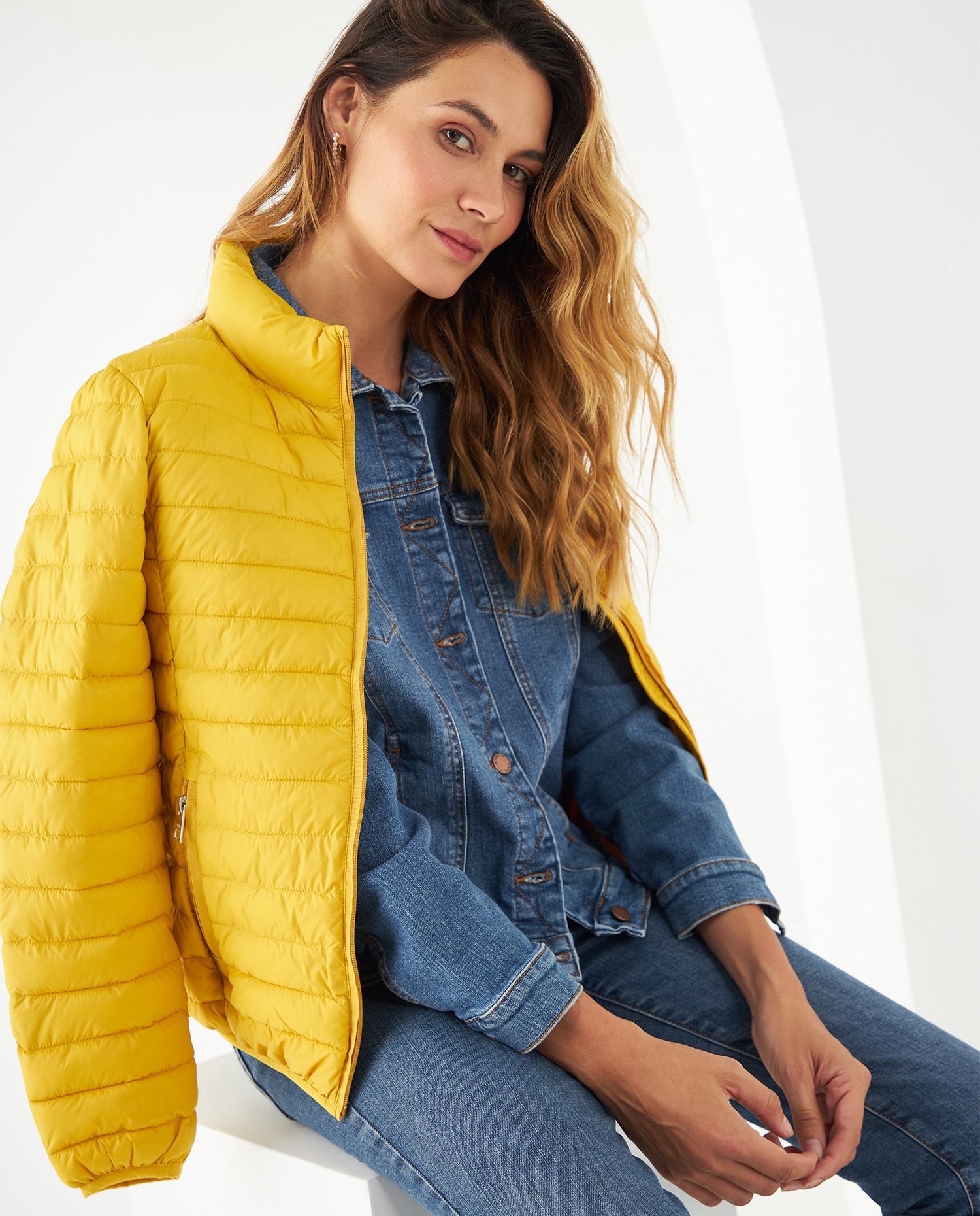 Chaqueta acolchada para mujer - Amarillo
