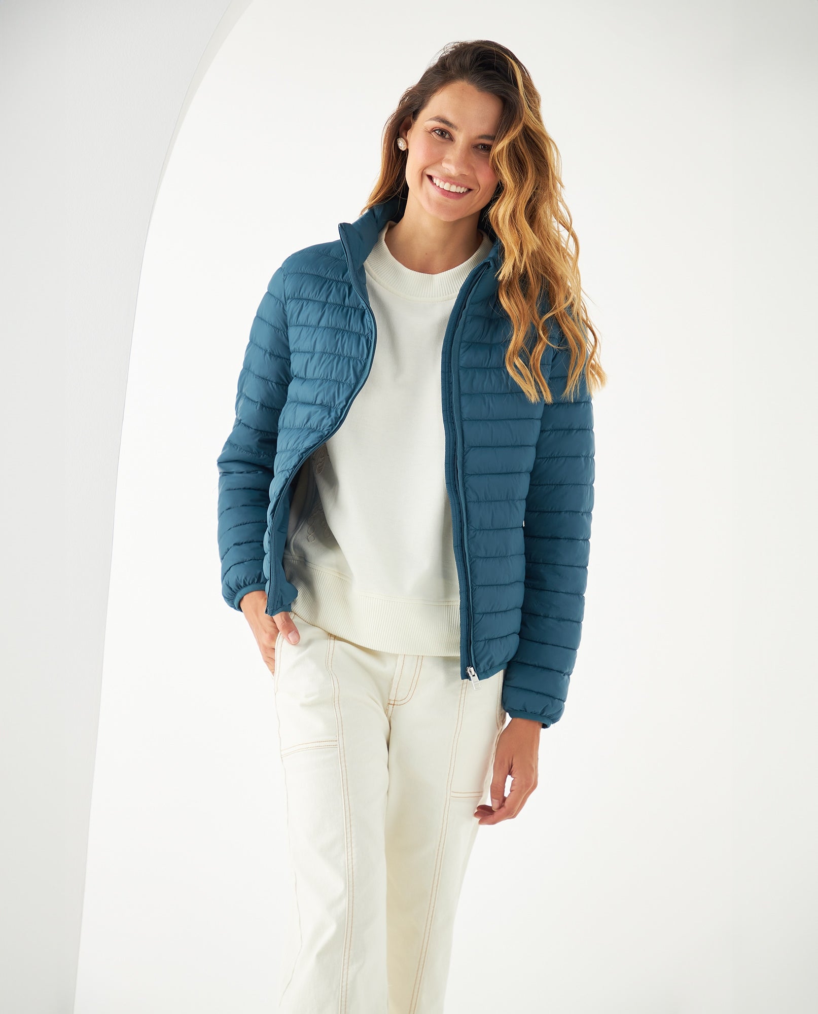 Chaqueta acolchada para mujer - Azul 34_121F200_AZU184320_4