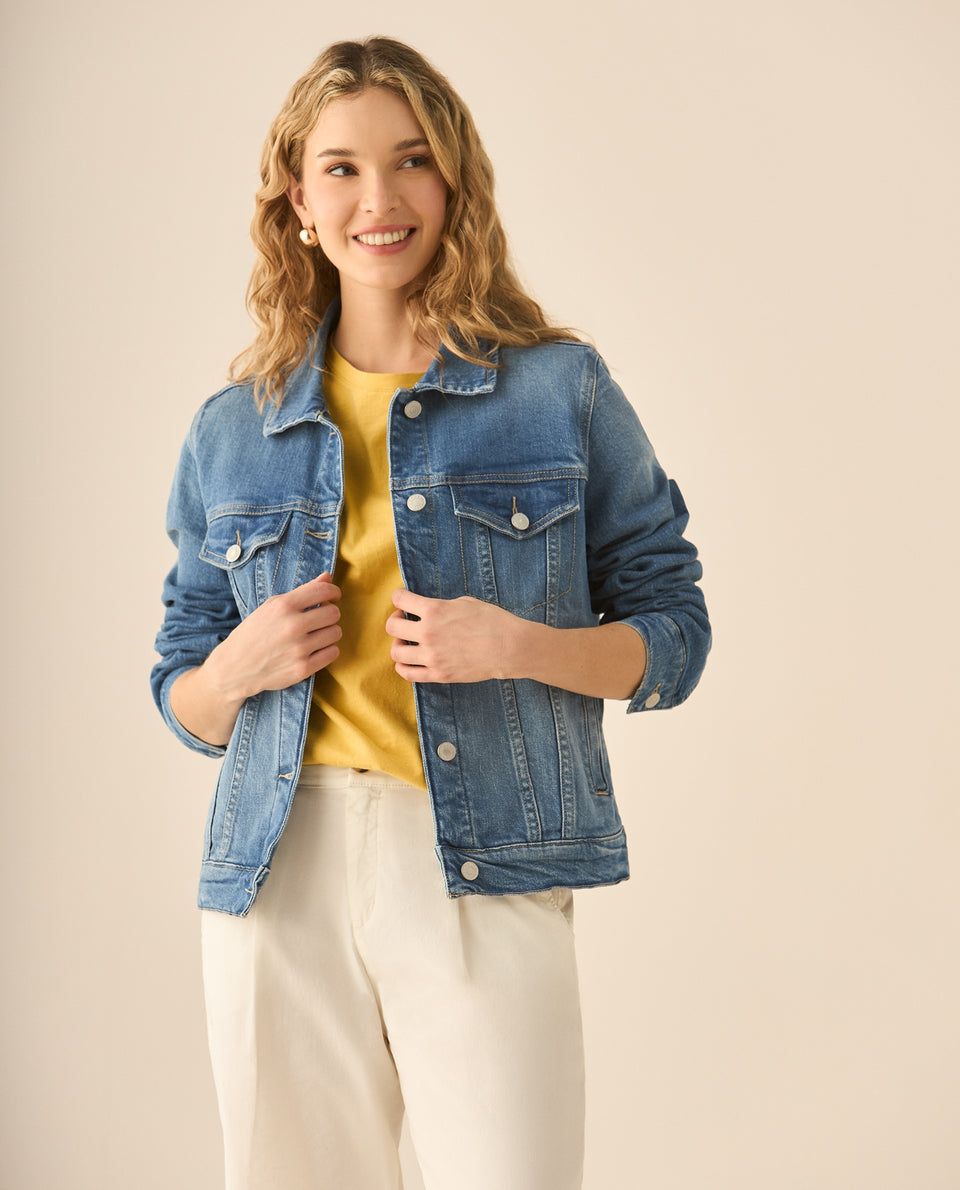 Chaqueta tipo Trucker en denim para mujer - Azul 34_123G003_AZU164019_3
