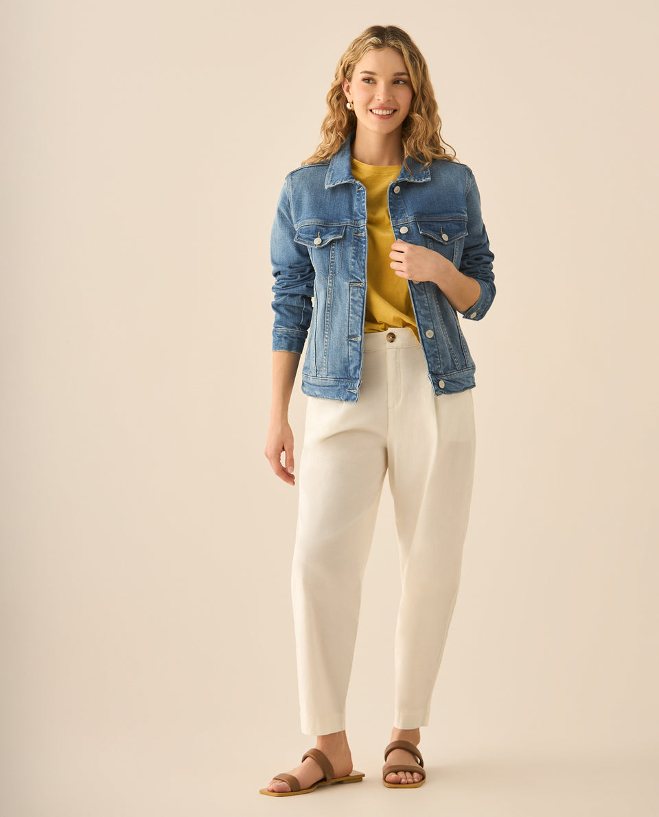 Chaqueta tipo Trucker en denim para mujer - Azul 34_123G003_AZU164019_5