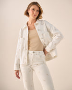 Chaqueta Crudo con Estampado Floral Sutil - Crudo