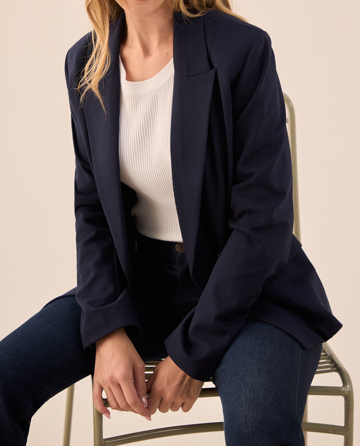Blazer Azul Oscuro con Forro Interior - Azul