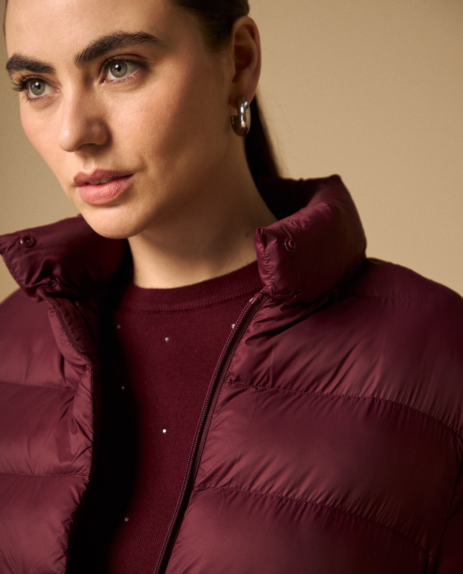 Chaqueta Puffer Roja Acolchada Premium - Morado