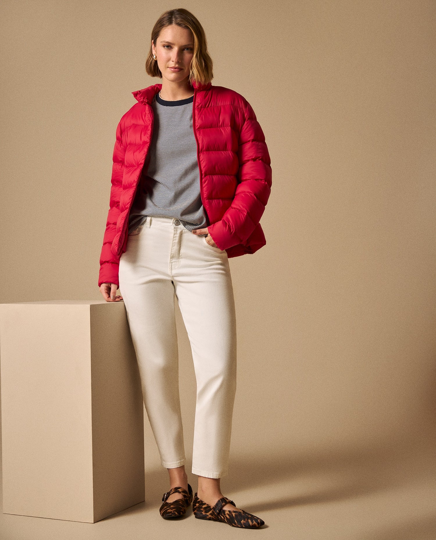 Chaqueta Puffer Roja Acolchada Premium - Rojo