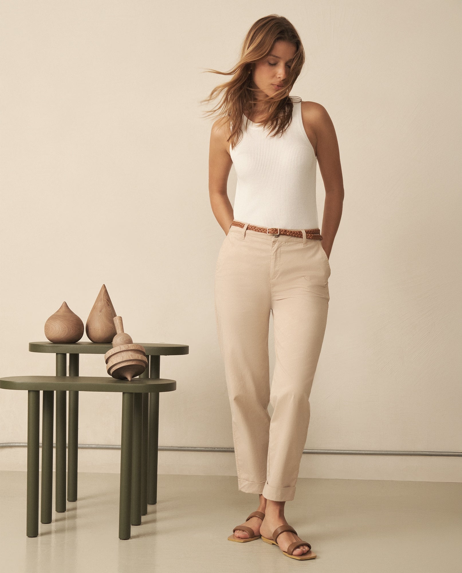 Pantalón elegante bota recta para mujer - Beige 34_130G911_BEI141014_0